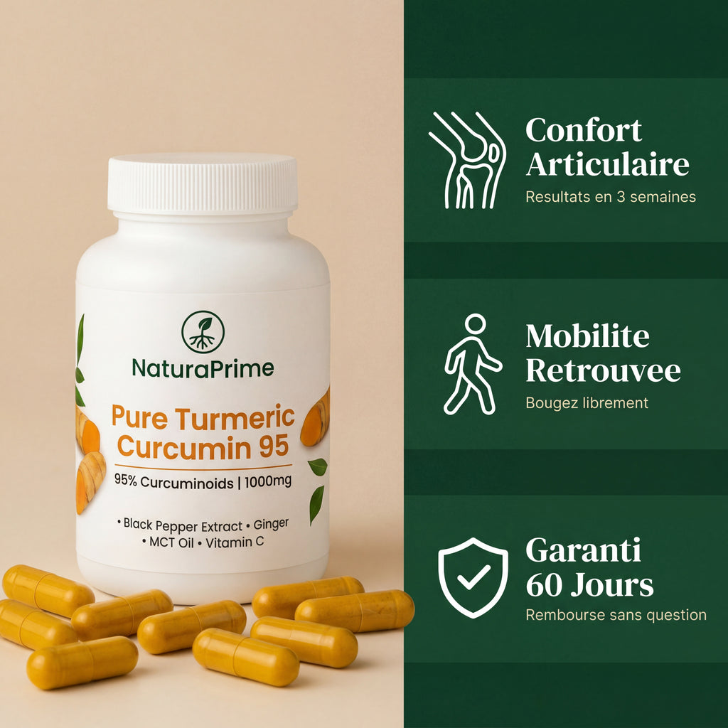 NaturaPrime Curcuma 95% + BioPerine® — Confort Articulaire ⎜90 gélules