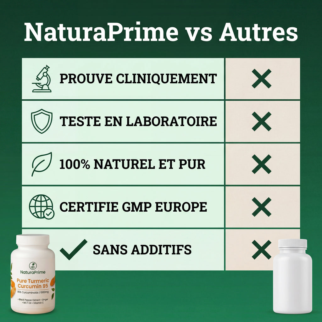 NaturaPrime Curcuma 95% + BioPerine® — Confort Articulaire ⎜90 gélules